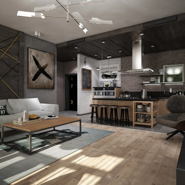 Фотография: Кухня и столовая в стиле Лофт, Гостиная, Гид, Nolte, Nolte Küchen, Nolte Kuchen – фото на INMYROOM