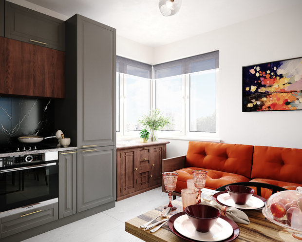 Фотография: Кухня и столовая в стиле Современный, Квартира, Советы, 2 комнаты, #каксэкономить, Светлана Удзилаури – фото на INMYROOM