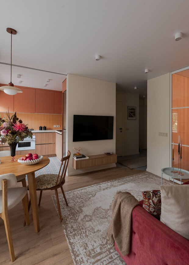 Фотография: Гостиная в стиле Современный, Винтажный, Малогабаритная квартира, Квартира, Проект дня, Беларусь, Минск, Хрущевка, 2 комнаты, 40-60 метров, Ирина Первушина – фото на INMYROOM