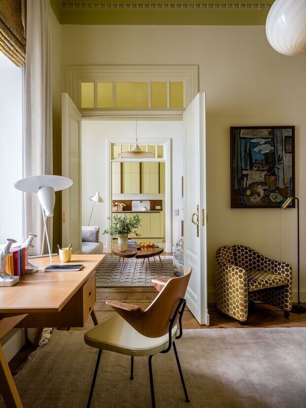 Фотография: Кабинет в стиле Классический, Современный, Эклектика, Винтажный, Квартира, Проект дня, Кирпичный дом, 3 комнаты, Более 90 метров, Елена Учаева – фото на INMYROOM