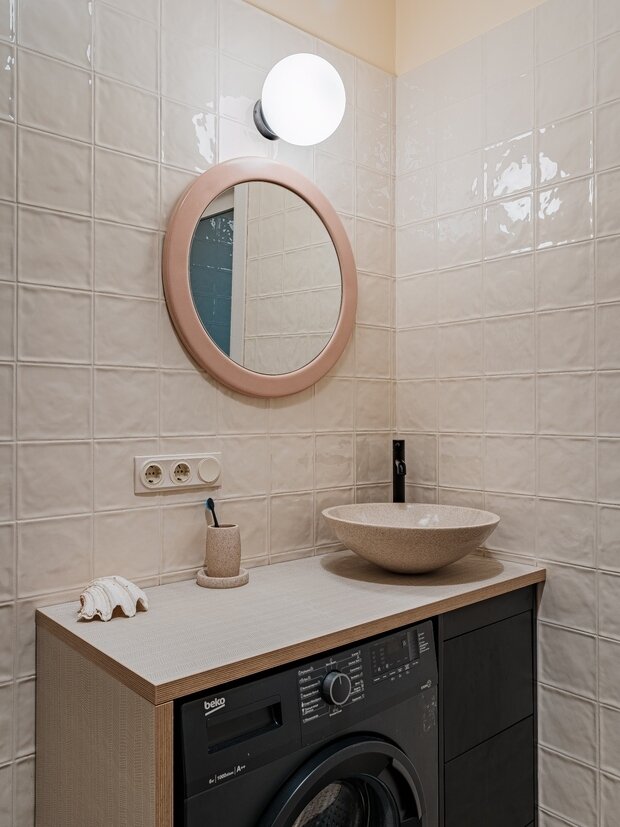 Фотография: Ванная в стиле Скандинавский, Современный, Винтажный, Квартира, Проект недели, Москва, 2 комнаты, 40-60 метров, Евгения Стефанович – фото на INMYROOM