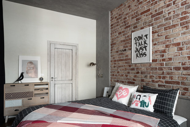 Фотография: Спальня в стиле Лофт, Квартира, Студия, Перепланировка, VizDiz – фото на INMYROOM