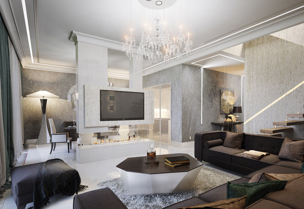 Фотография: Гостиная в стиле Хай-тек,  – фото на INMYROOM