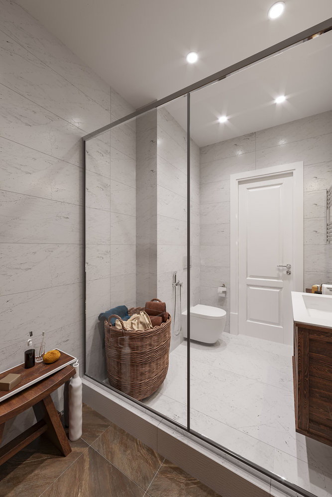 Фотография: Ванная в стиле Современный, Квартира, Проект дня, Санкт-Петербург, Монолитный дом, 3 комнаты, Более 90 метров, Эльжбета Чегарова – фото на INMYROOM Фотография: Ванная в стиле Современный, Квартира, Проект дня, Санкт-Петербург, Монолитный дом, 3 комнаты, Более 90 метров, Эльжбета Чегарова – фото на INMYROOM