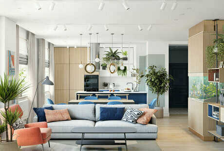 Дизайн интерьера четырехкомнатной квартиры в г. Москва