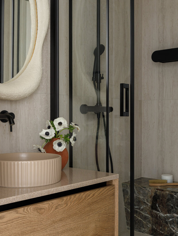 Фотография: Ванная в стиле Современный, Малогабаритная квартира, Квартира, Проект дня, 1 комната, до 40 метров, Лина Князева, современный с элементами скандинавского – фото на INMYROOM