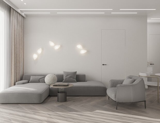 Фото из портфолио Дизайн интерьера квартиры в белом минимализме – фотографии дизайна интерьеров на INMYROOM