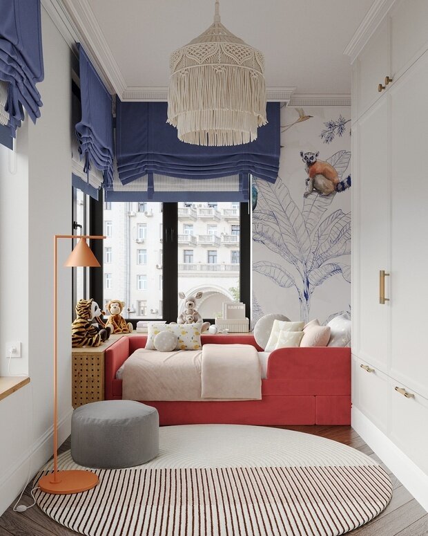 Визуализация интерьера детской в скандинавском стиле с элементами эклектики