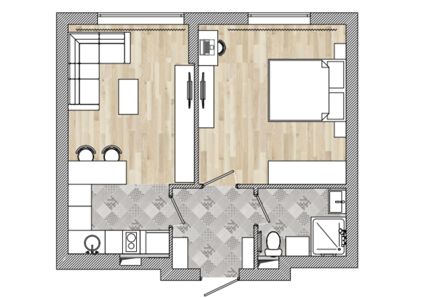 Фото из портфолио Индивидуальность в деталях: нежный дизайн с броскими акцентами – фотографии дизайна интерьеров на INMYROOM