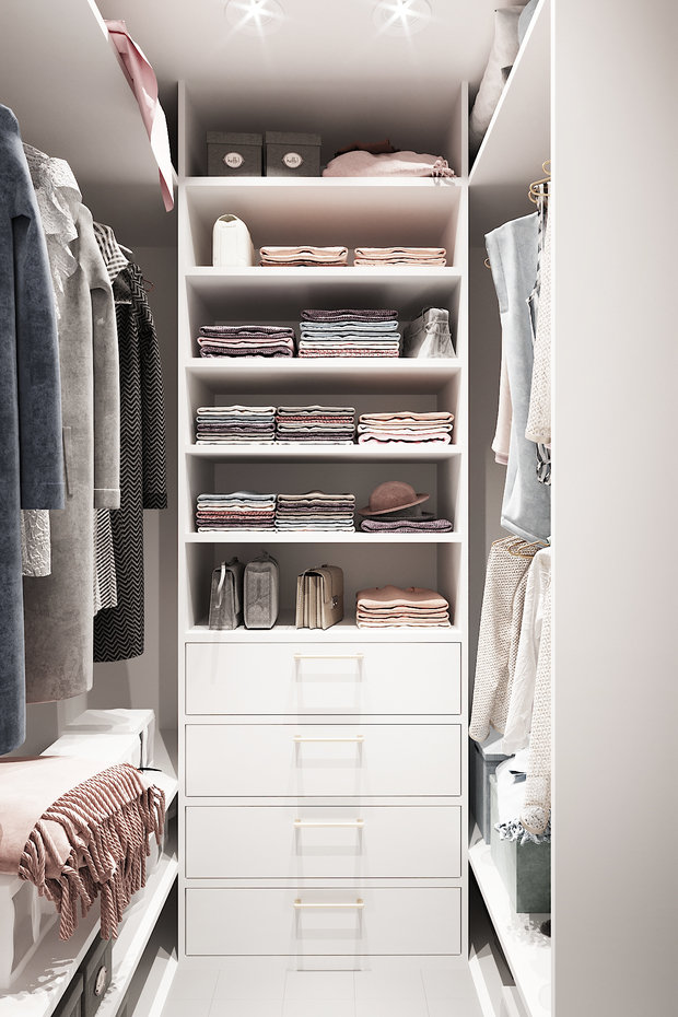 Фотография: Гардеробная в стиле Современный, Квартира, Проект недели, Санкт-Петербург, Елена Иванова, 3 комнаты, Более 90 метров – фото на INMYROOM