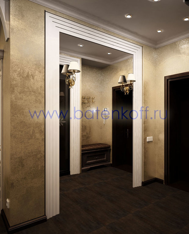 Фото из портфолио Дизайн проект холла и лестницы в классическом стиле от Батенькофф в таунхаусе. Поселок Палникс. – фотографии дизайна интерьеров на InMyRoom.ru