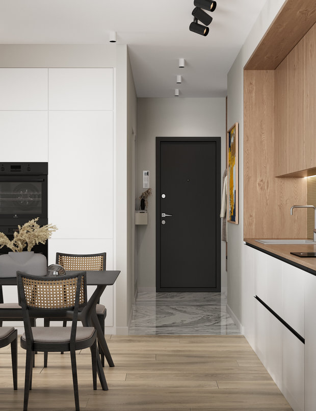 Фотография: Кухня и столовая в стиле Современный, Минимализм, Эко, Квартира, Студия, Проект недели, Москва, 40-60 метров, Deus of House – фото на INMYROOM