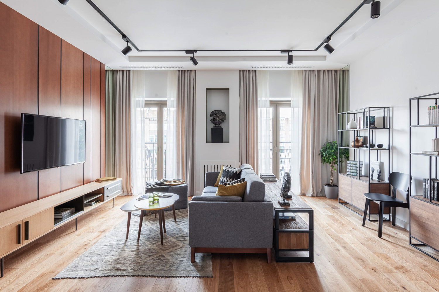 Фотография: Гостиная в стиле Современный, Скандинавский, Квартира, Проект недели, Москва, Монолитный дом, 2 комнаты, 40-60 метров, Anddesign, Александра Дашкевич, Наталья Каримова, ЖК I’am – фото на INMYROOM