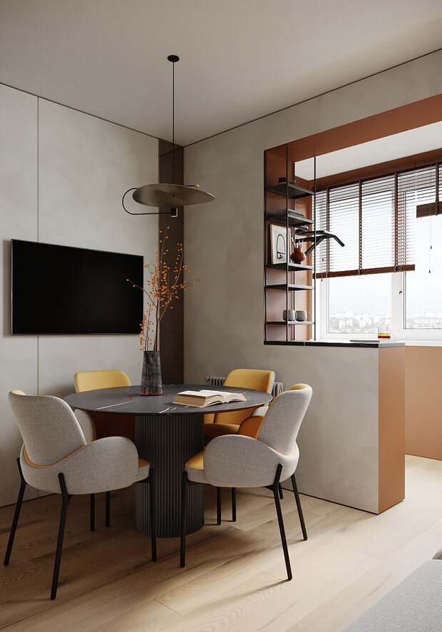 Фотография: Кухня и столовая в стиле Современный, Минимализм, Квартира, Проект недели, Москва, 3 комнаты, 60-90 метров, Buro DA, Анастасия Калинина, Дарья Митина – фото на INMYROOM