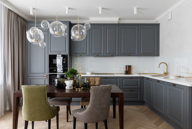 Фотография: Кухня и столовая в стиле Классический, Современный, Квартира, Проект недели, Санкт-Петербург, 3 комнаты, Более 90 метров, Кирилл Пономаренко – фото на INMYROOM