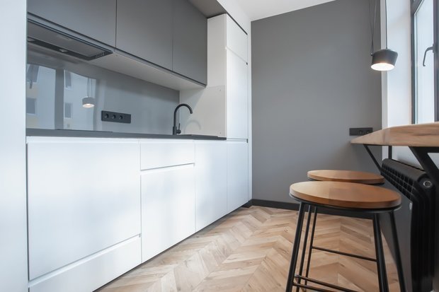Фотография: Кухня и столовая в стиле Современный, Минимализм, Малогабаритная квартира, Квартира, Студия, Проект дня, Ростов-на-Дону, до 40 метров, Lanors, Юрий Луценко – фото на INMYROOM