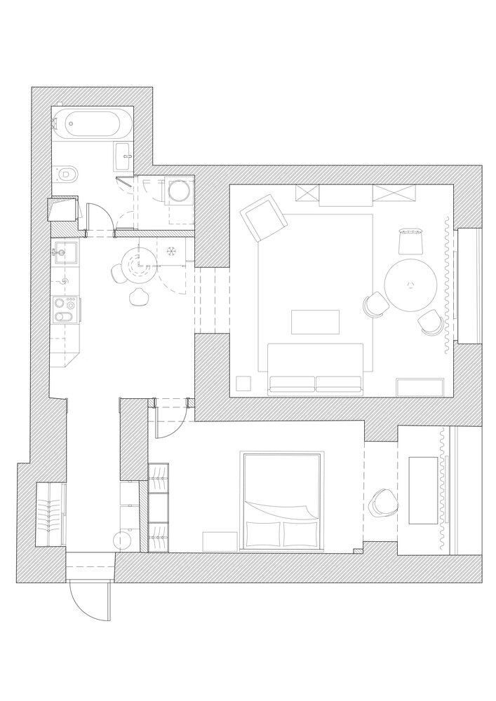 Фотография: Планировки в стиле , Эклектика, Квартира, Проект недели, Москва, Кирпичный дом, 2 комнаты, 60-90 метров, Петр Григораш – фото на INMYROOM Фотография: Планировки в стиле , Эклектика, Квартира, Проект недели, Москва, Кирпичный дом, 2 комнаты, 60-90 метров, Петр Григораш – фото на INMYROOM