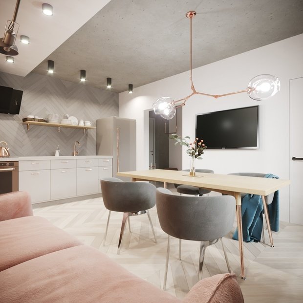 Фото из портфолио LOFT in pastel colour – фотографии дизайна интерьеров на INMYROOM