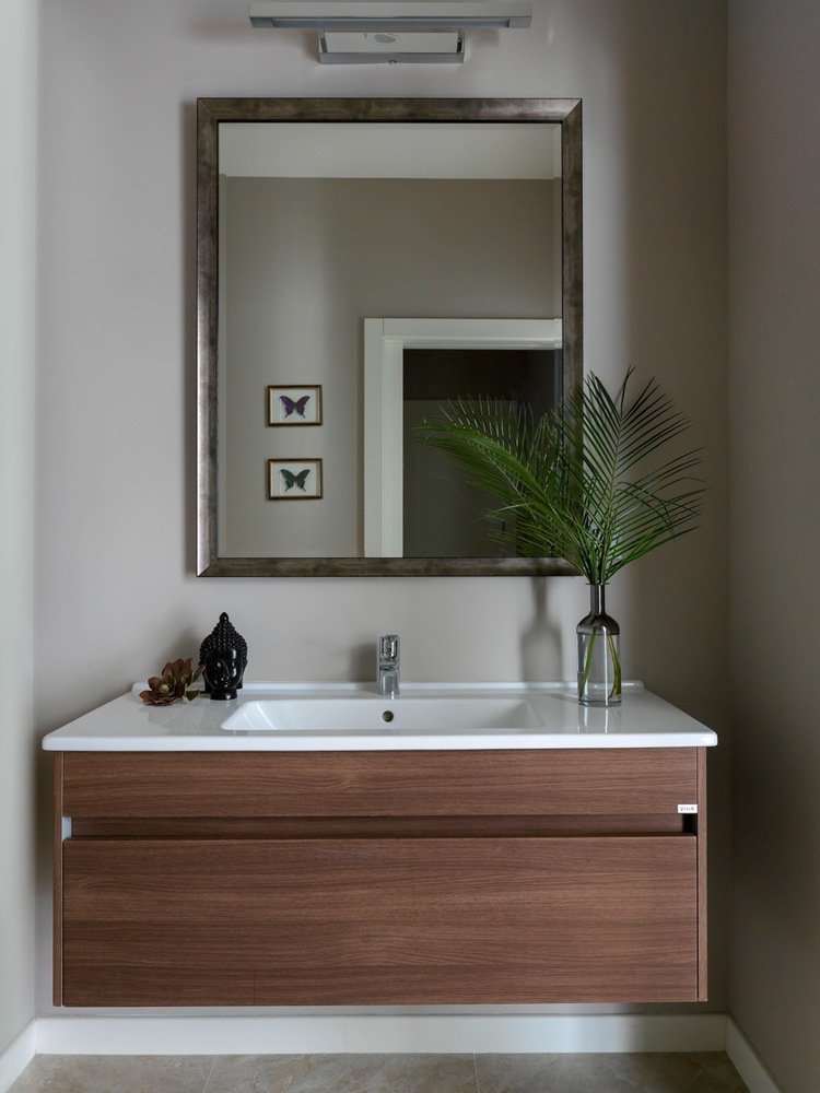 Фотография: Ванная в стиле Современный, Квартира, Проект недели, Москва, Монолитный дом, 2 комнаты, 40-60 метров, Виктория Власова – фото на INMYROOM Фотография: Ванная в стиле Современный, Квартира, Проект недели, Москва, Монолитный дом, 2 комнаты, 40-60 метров, Виктория Власова – фото на INMYROOM