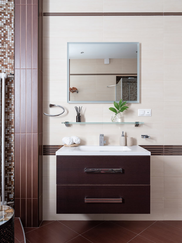 Фотография: Ванная в стиле Современный, Квартира, Проект дня, 3 комнаты, Более 90 метров, Екатерина Беликова – фото на INMYROOM