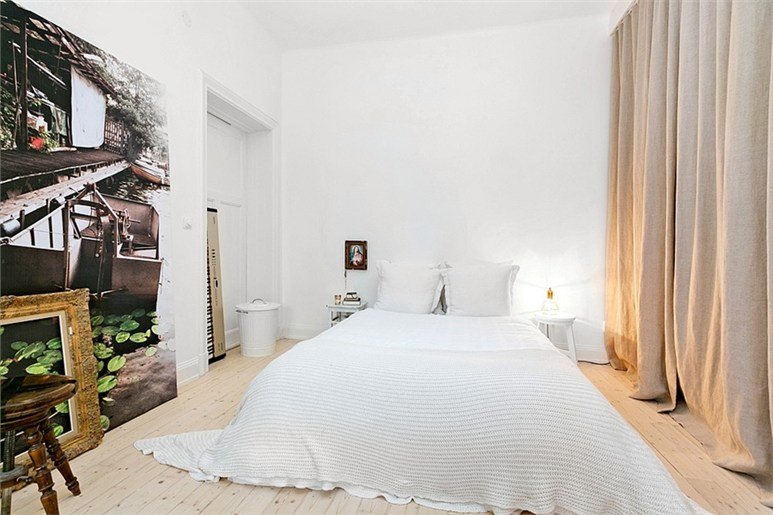 Фотография: Спальня в стиле Скандинавский, Современный, Декор интерьера, Квартира, Цвет в интерьере, Дома и квартиры, Белый, Индустриальный – фото на INMYROOM