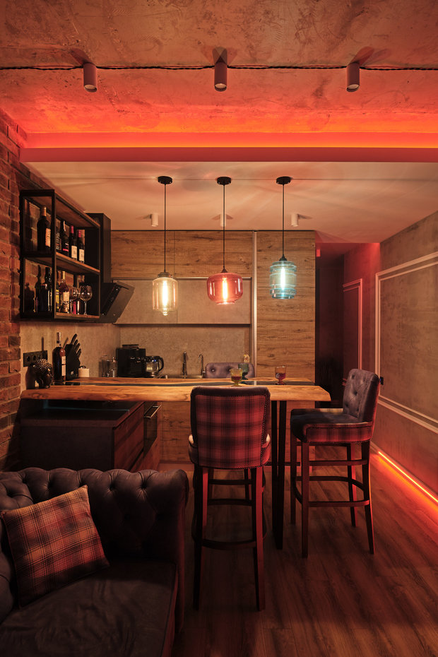 Фотография: Кухня и столовая в стиле Лофт, Эклектика, Квартира, Проект недели, Москва, 1 комната, 40-60 метров, студия «Особинка», Ксения Розанцева – фото на INMYROOM