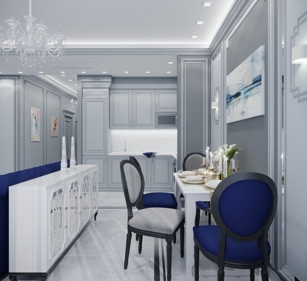 Фото из портфолио Квартира в "Воронцовском парке" в холодных тонах  – фотографии дизайна интерьеров на INMYROOM