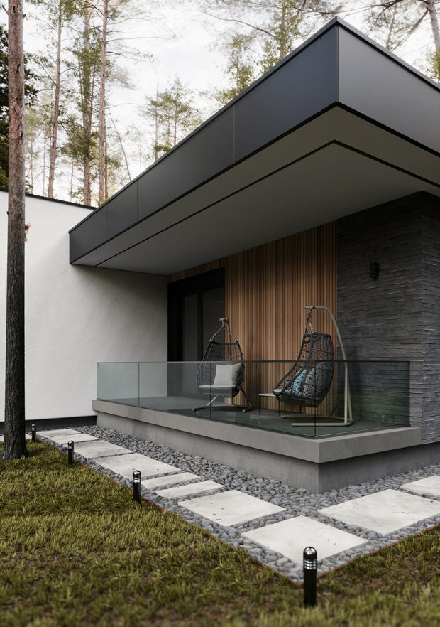 Фото из портфолио Частный дом с патио в Свердловской области – фотографии дизайна интерьеров на INMYROOM