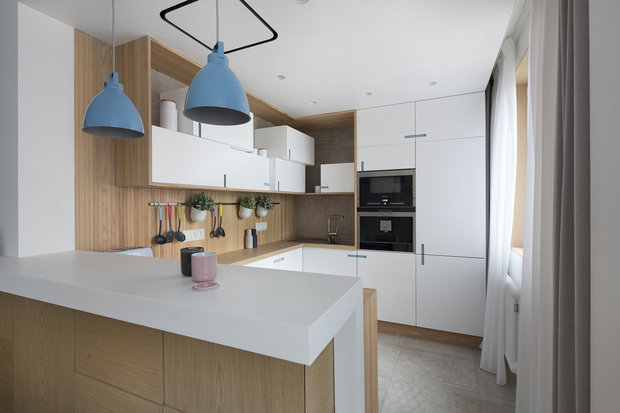 Фотография: Кухня и столовая в стиле Минимализм, Современный, Квартира, Проект недели, Москва, Монолитный дом, 3 комнаты, 60-90 метров, Zeworkroomstudio – фото на INMYROOM