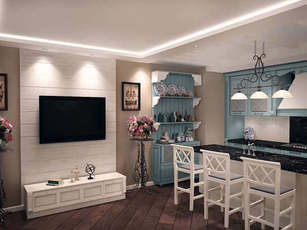 Фото из портфолио Гостиная в Ялте – фотографии дизайна интерьеров на INMYROOM
