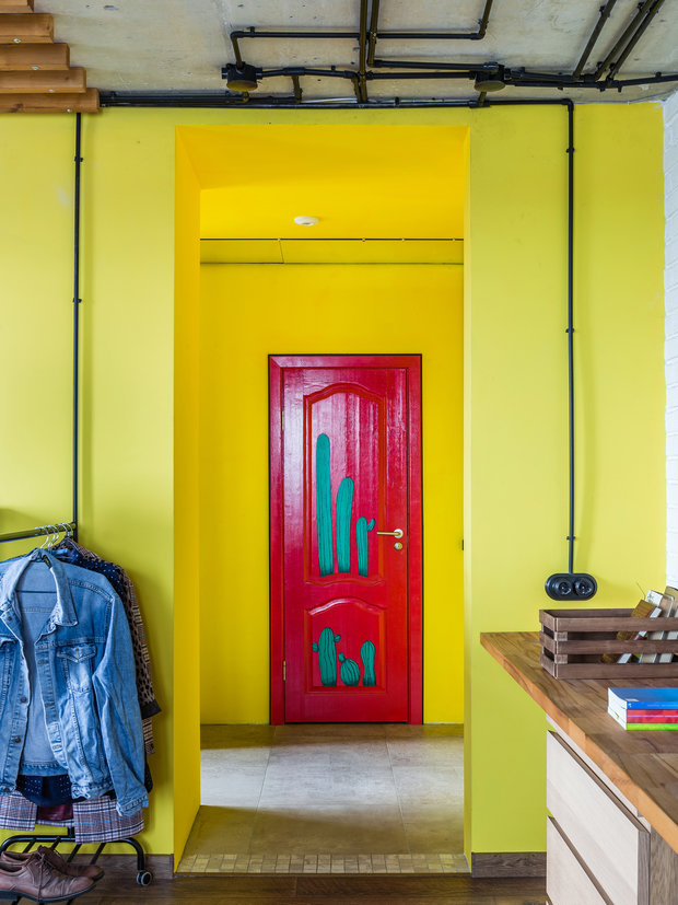 Фотография: Прихожая в стиле Лофт, Квартира, Проект недели, Самара, 1 комната, до 40 метров, Екатерина Малмыгина – фото на INMYROOM