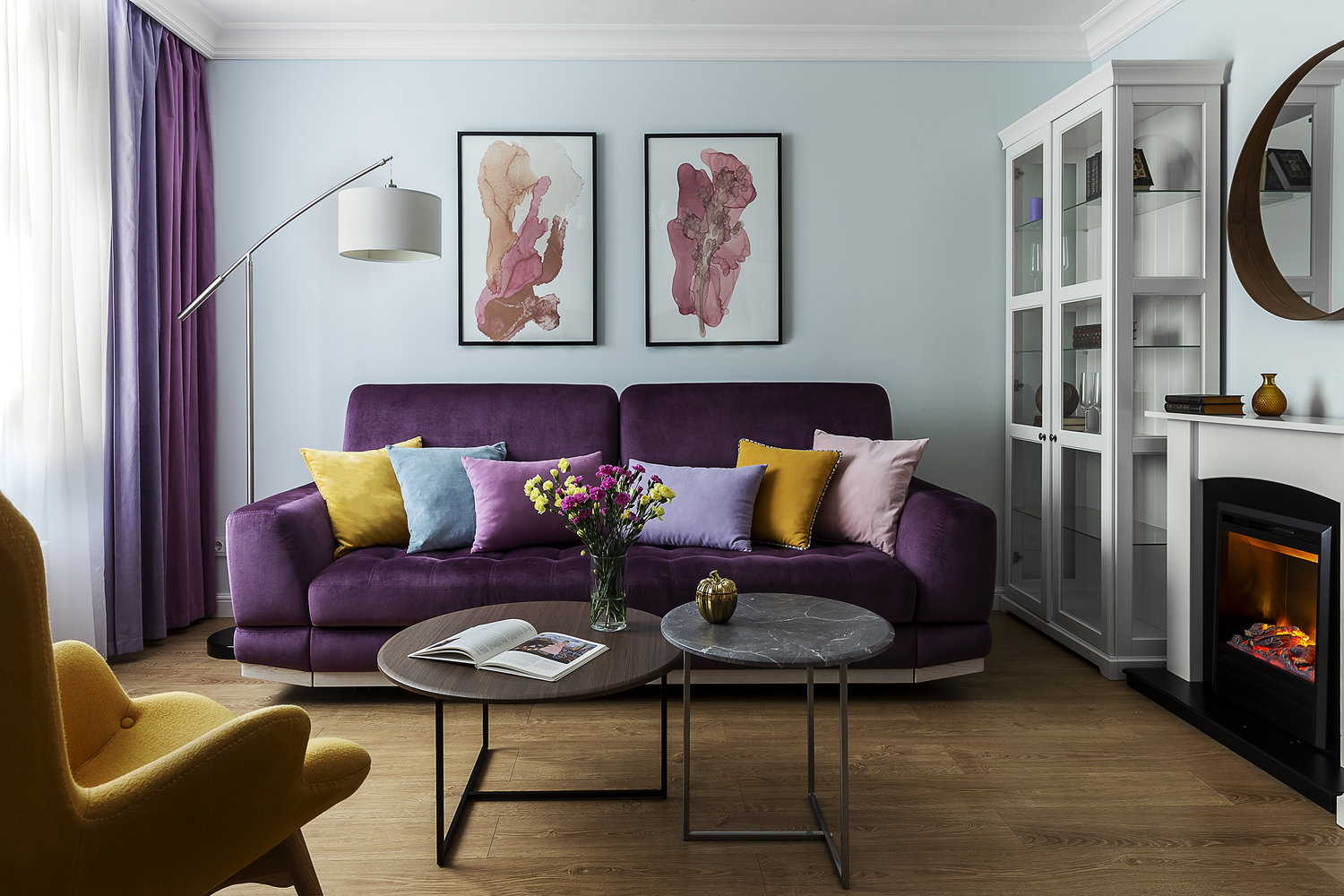 Фотография: Гостиная в стиле Современный, Квартира, Проект недели, Московский, 2 комнаты, 40-60 метров, Вероника Князева – фото на INMYROOM