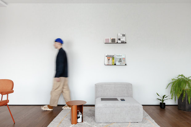 Фотография: Гостиная в стиле Минимализм, Современный, Квартира, Проект недели, Москва, 3 комнаты, Более 90 метров, num.21, Анастасия Клименко – фото на INMYROOM