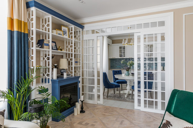 Фотография: Гостиная в стиле Классический, Квартира, Проект недели, Краснодар, 2 комнаты, 60-90 метров, Алиса Свистунова – фото на INMYROOM