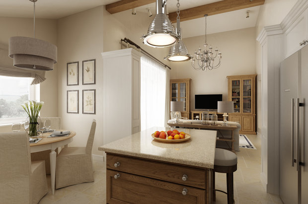 Фотография: Кухня и столовая в стиле Прованс и Кантри, Дом, Проект недели, Ленинградская область, 4 и больше, Более 90 метров – фото на INMYROOM