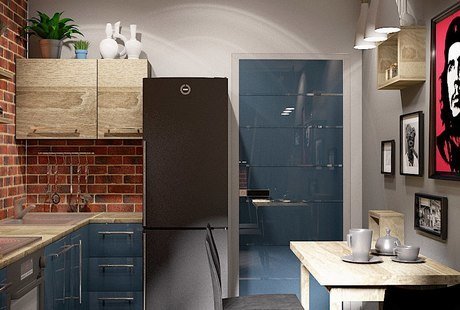Однокомнатная квартира в стиле лофт, 35 м²