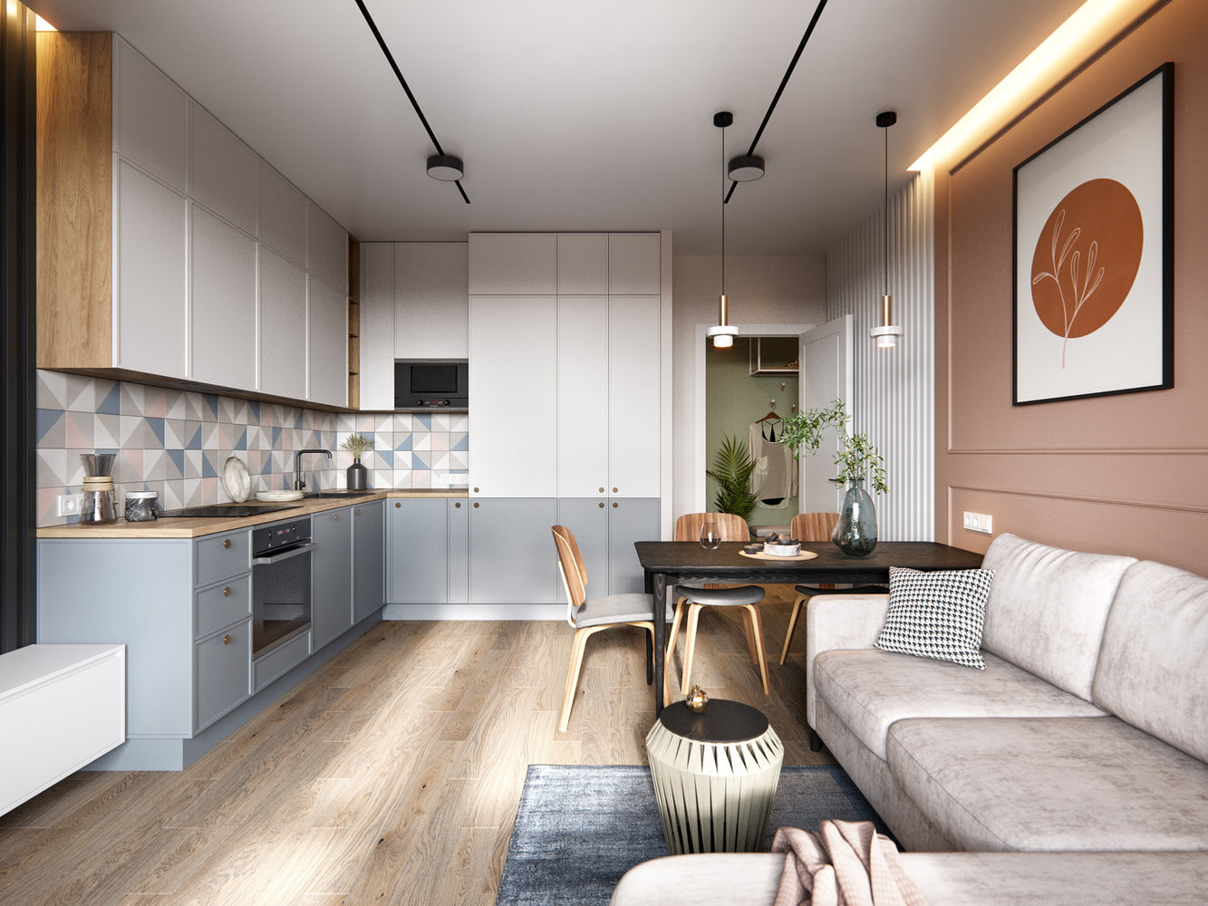 Фотография: Кухня и столовая в стиле Современный, Скандинавский, Квартира, Проект недели, Санкт-Петербург, 3 комнаты, 60-90 метров, Олег Минц – фото на INMYROOM