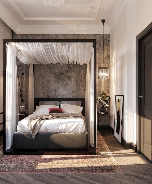 Фотография: Спальня в стиле Эклектика, Квартира, Проект дня, Москва, Сталинка, 3 комнаты, 40-60 метров, 60-90 метров, IN MY BOX, Анна Показаньева – фото на INMYROOM