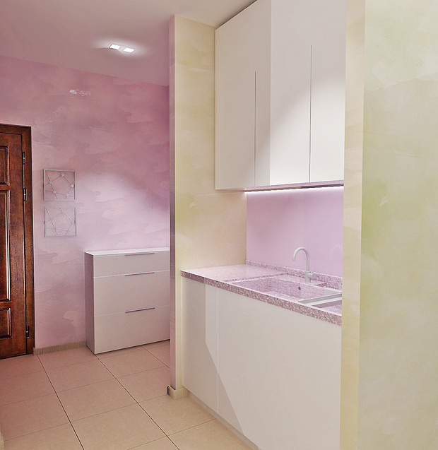 Фото из портфолио Проект одно-комнатной квартиры.  – фотографии дизайна интерьеров на INMYROOM