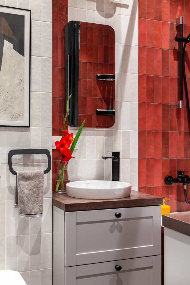 Фотография: Ванная в стиле Современный, Квартира, Проект недели, Москва, 1 комната, 40-60 метров, Виктория Вишневская – фото на INMYROOM