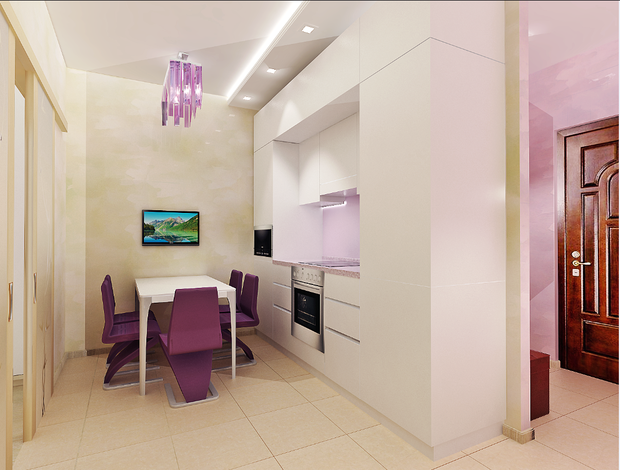 Фото из портфолио Проект одно-комнатной квартиры.  – фотографии дизайна интерьеров на INMYROOM