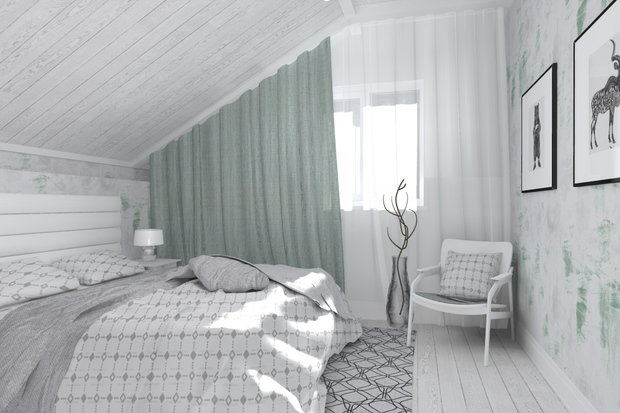 Фото из портфолио Спальня на мансардном этаже – фотографии дизайна интерьеров на INMYROOM