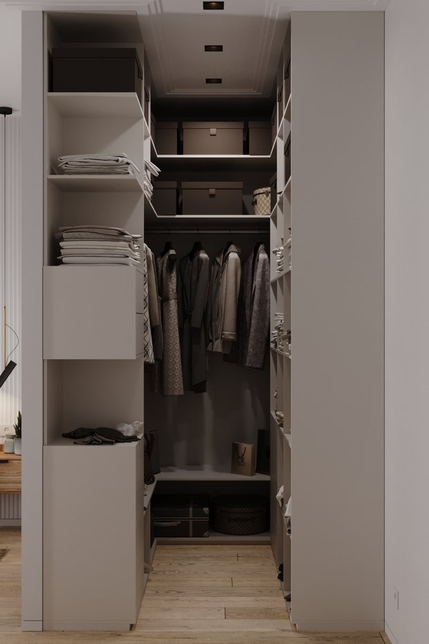 Фотография: Гардеробная в стиле Современный, Минимализм, Квартира, Проект недели, Москва, 3 комнаты, 60-90 метров, Светлана Стулова – фото на INMYROOM