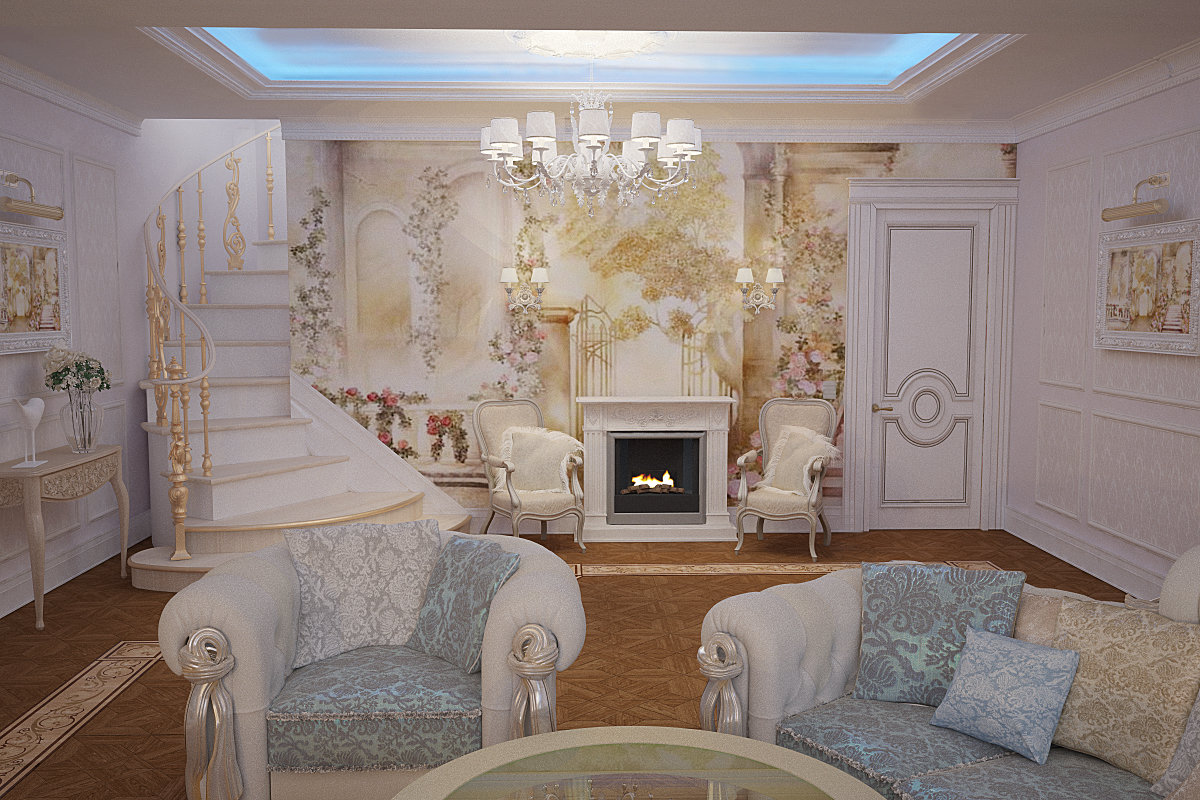 Фото из портфолио Большая гостиная с витражным потолком – фотографии дизайна интерьеров на INMYROOM Фото из портфолио Большая гостиная с витражным потолком – фотографии дизайна интерьеров на INMYROOM