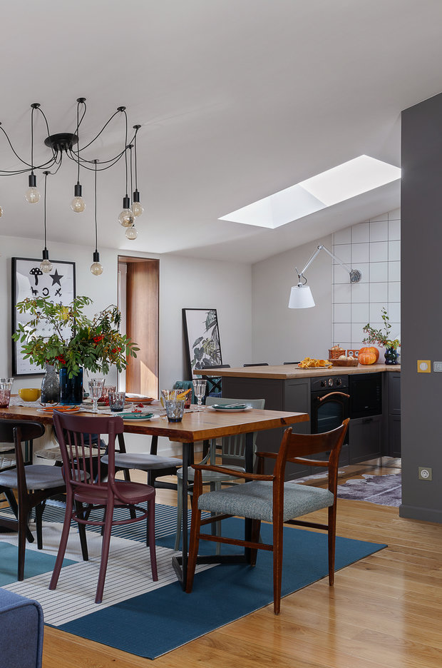 Фотография: Кухня и столовая в стиле Скандинавский, Эклектика, Квартира, Студия, Проект недели, Пермь, 60-90 метров, Студия Ирины Райхер, Ирина Райхер – фото на INMYROOM