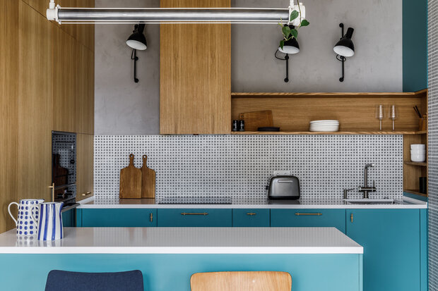 Фотография: Кухня и столовая в стиле Лофт, Современный, Квартира, Проект недели, Москва, 2 комнаты, 40-60 метров, 60-90 метров, Zzburo – фото на INMYROOM