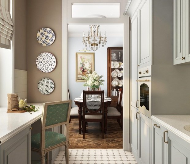 Фотография: Кухня и столовая в стиле Классический, Эклектика, Квартира, Проект недели, Москва, Сталинка, 3 комнаты, 60-90 метров, Татьяна Красикова – фото на INMYROOM