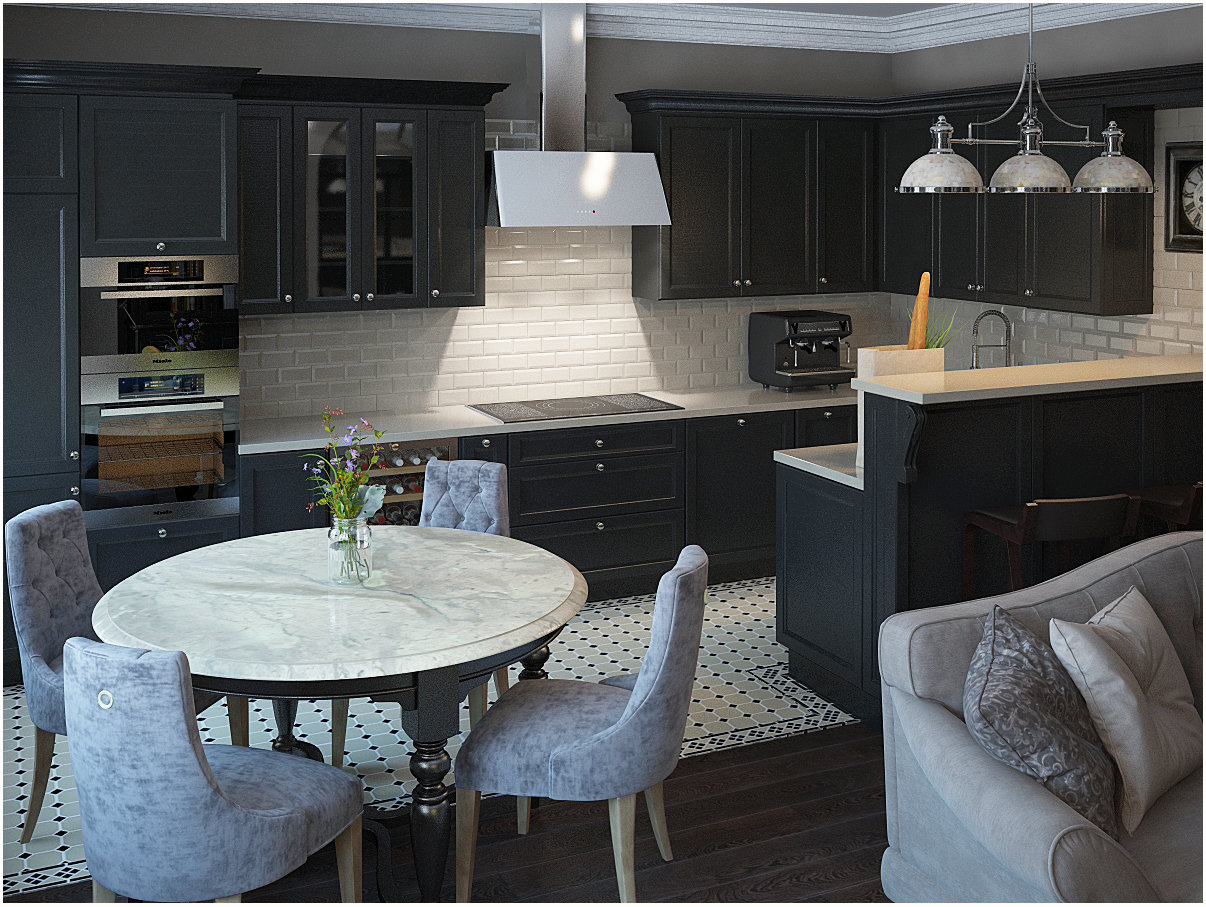 Фотография: Кухня и столовая в стиле Прованс и Кантри, Скандинавский, Квартира, Цвет в интерьере, Дома и квартиры, Проект недели, Серый – фото на INMYROOM