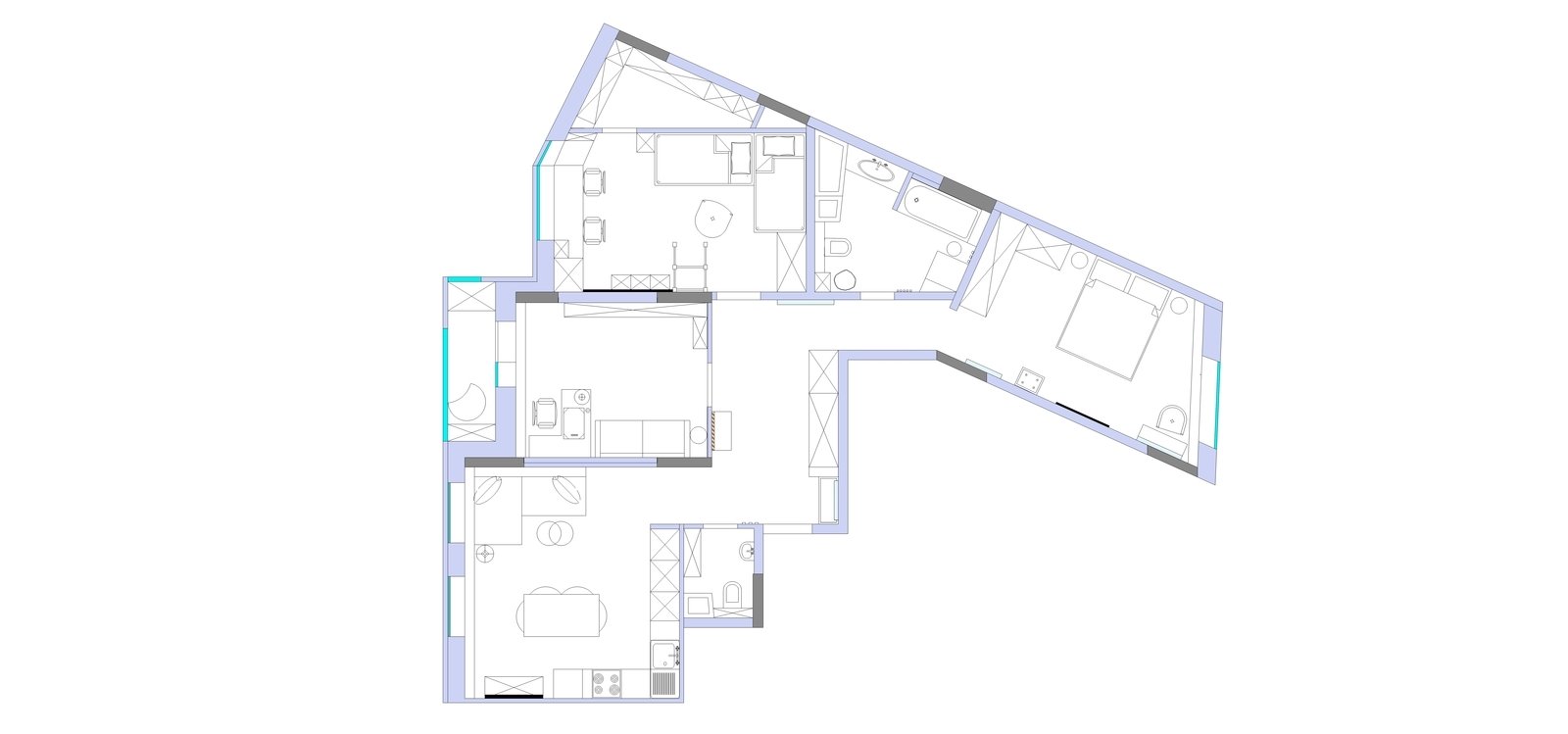 Фотография: Планировки в стиле , Современный, Квартира, Проект недели, Долгопрудный, 4 и больше, Более 90 метров, Марина Каралкина – фото на INMYROOM