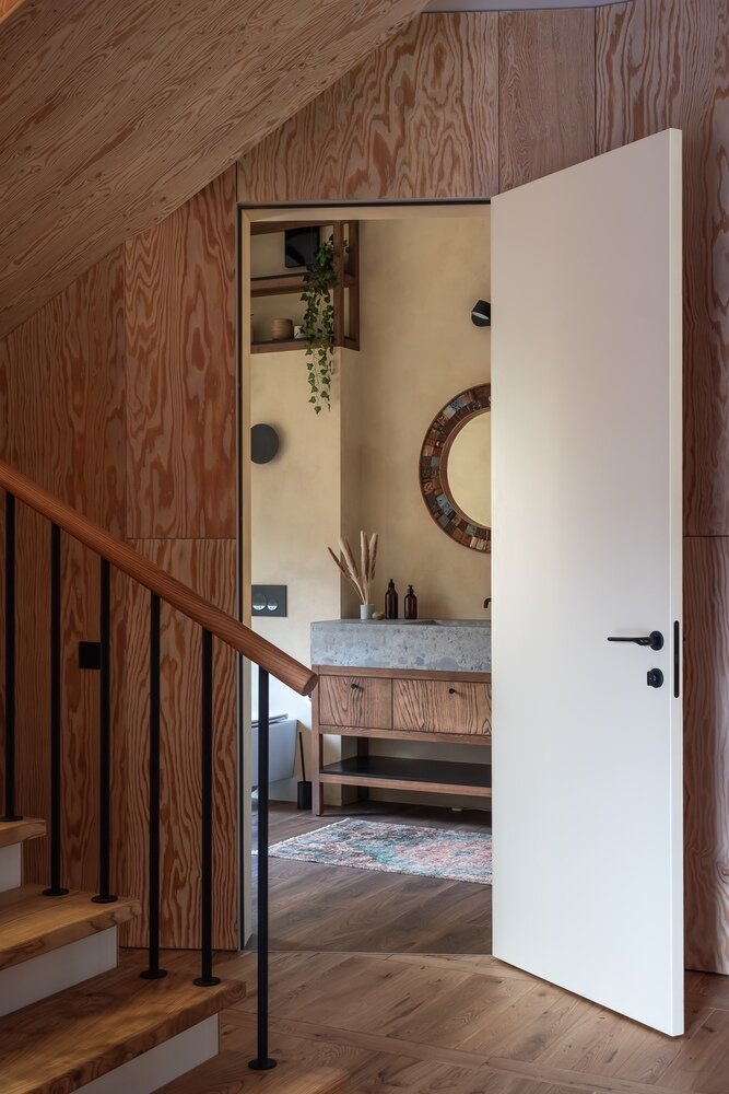 Фотография: Ванная в стиле Современный, Эклектика, Эко, Проект недели, Дом и дача, Кирпичный дом, Более 90 метров – фото на INMYROOM